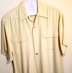 Poeta Moda Yellow Medium Short Sleeve Button Down